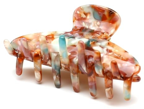 QinGoo Große Haarklammer Haarspange Haar clips für Damen, Multicolor | Hochwertiges Acetat, 8.5cm, abgerundete Zähne, stabiler Halt für lange dickes Haar, ideal für Alltag, Büro, Ausflüge