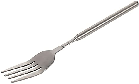 Lwuey Teleskopgabel Edelstahl, 64cm Ausziehbare Grillgabel Bbq Toasten Obst Dessert Würstchen Home Grill Abendessen Gabel Extra Lange Metallgabel Teleskop Edelstahlgabel Dessertgabel Langgriff