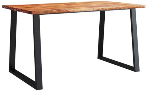 vidaXL Esstisch Baumkante 140x80x75 cm Massivholz Akazie