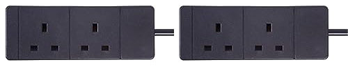 pro elec 2118 BLACK 5M 2 gang 5m black extension lead (Pack of 2)