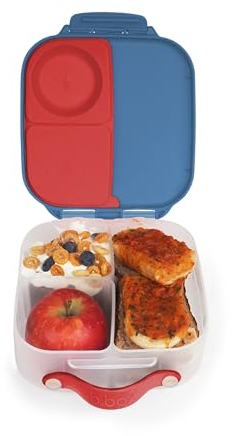 b.box Mini Lunch Box para Niños | Fiambrera Infantil Bento con 3 Compartimentos (2 Herméticos) | Fiambrera para Niños Ideal Almuerzos y Picoteo | Cabe 1 Fruta Entera | Sin BPA