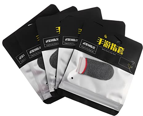 OSALADI 10paare Touchscreen Finger Sleeves Für Mobiles Gaming Atmungsaktive Und Rutschfeste Fingerabdeckungen Für Gamer Schwarz-rot Silberfaser