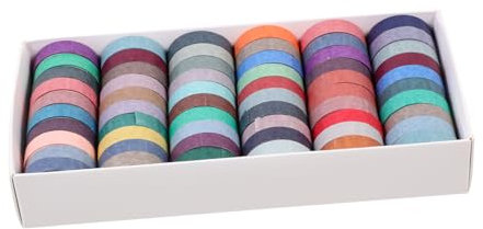 STOBOK 60 Rollen Einfarbiges Washi Tape Farbige Etiketten Diy Festliches Handwerk Bänder Für Die Dekoration Washi-tape-spender Farbiges Abdeckband Kunstband Handkonto Kunsthandwerk Papier