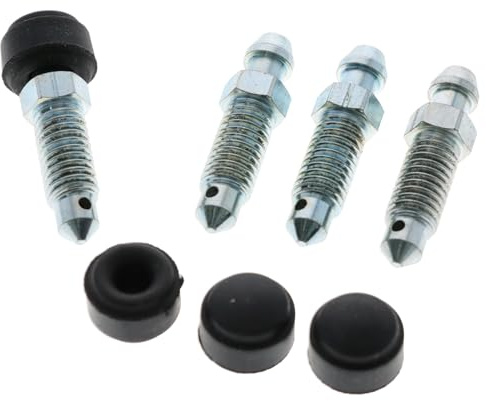 4X Bremssattel Entlüfterschraube Entlüftungsventile M8x1.25x35.5 mm SW9 mit Kappen