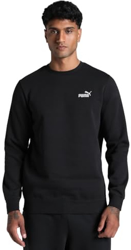 Puma Herren ESS Small No. 1 Logo Crew FL Crew-Sweatshirts, Puma Black,