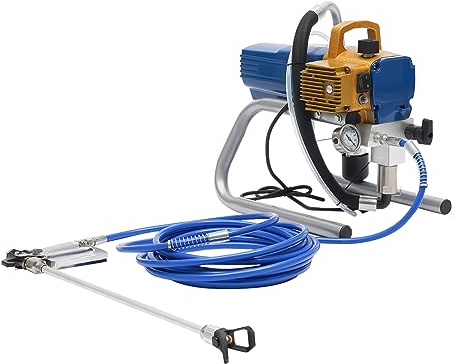 Airless Farbsprühgerät Farbsprühsystem Wandfarbe Sprühgerät 1500W Airless Spritzgerät Lackierpistole Elektrisch Pulverbeschichtungsgerät für Lacke & Lasuren im Garten, Zäune und Wandfarbe