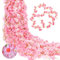 BSITSSS 3PCS Artificial Silk Cherry Blossom Garland Vines Hanging Vine Garland Artificial Flowers for Outdoor Indoor Wedding Wall Badroom Decoration, 180cm (Dark Pink)