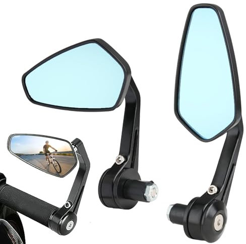 Specchietti Moto Universali in Alluminio CNC 7/8 22mm, Anti-Glare, Durevoli e Regolabili, Accessorio Sicurezza per Moto Cruiser Scooter