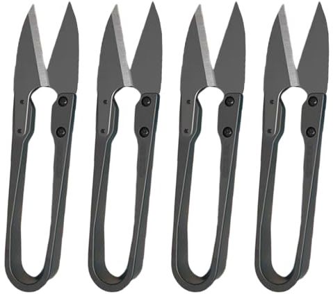 4-Paar Trimmschere, Schwarz Fadenschere und Grow Zubehör Pflanzenschere Bonsai Schere Langlebig Schere Geeignet Zum Trimmen Von Garnen, Topfpflanzen