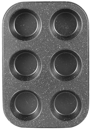 Walooza Muffin Cupcake Pan, Muffin Tins Nonstick 6, Muffin Top Cookie Cheese Cake Pan for Baking, Toast Oven Baking Supplies Small Cake Pans Muffin Cups Non Stick