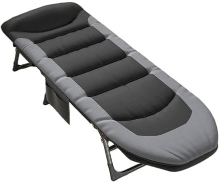 Sonnenliege/Campingbetten für Erwachsene, gästebett klappbar mit Matratze, 6 verstellbare Positionen, sonnenliege klappbar leicht, feldbett für Reisen, Büro, Zuhause(180*60*30cm/70.9*23.6*11.8in)