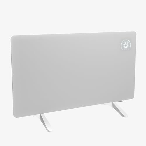 Glass panel heater - Infrared or Convector - 480W, 1000W, 15000W, or 2000W, Black, White or Grey (White, 480W)