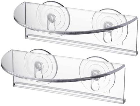2 Stück Fenster-Pflanzenregale, transparente Acryl-Regale mit starken Saugnäpfen, robustes Fensterregal für Pflanzen, Sukkulenten-Übertopf, Kräutertöpfe, Zimmerpflanzen, Fensterregal, Saugnapf-Regal