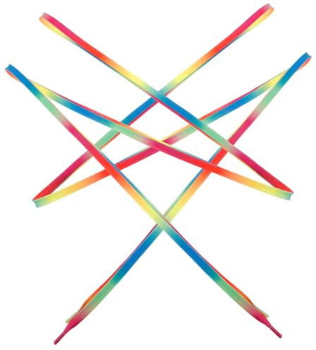 Alasum Schnürsenkel Für Eislaufschuhe Gewachste Hockey-schnürsenkel Eishockey-ausrüstung Flach Polyester Leuchtendes Regenbogen-Design