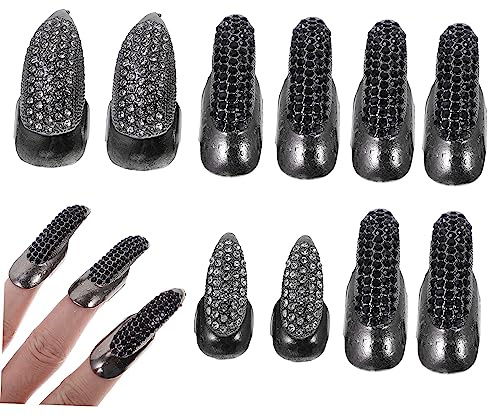 SHERCHPRY 10piezas Anillos De Metal Para Punk De Dedo Accesorios Para Disfraces De Halloween Para Punta Del Dedo Anillos De De Uña
