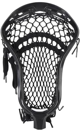 Nylon Strung, Lacrosse Stick Heads Replacement for Competition with High Strength Nylon and Modern Design (Black)
