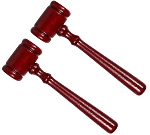HOMOBABE 2pcs Mini Wooden Judge Gavel Set, Red Sandalwood Color, Court Hammer Role Play Props for Legal Professionals and Auction Use in UK