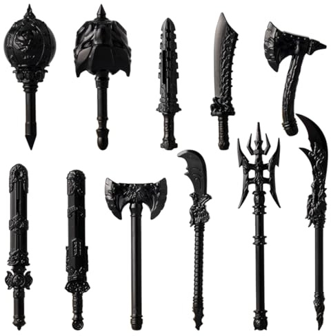 GoAssemb Melee Arms Accessories Building Blocks Set Including Pike Machete Hammer Axe Halberd, Designed for Mini Soldiers, Cold Weapon Era Weapon Armaments (11PCS)