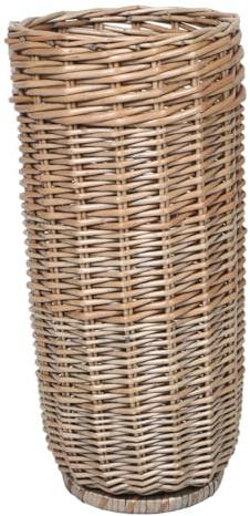 VOSAREA Rattan Umbrella Stand Entryway Wicker Walking Cane Holder Storage Basket for Hallway Home Decor