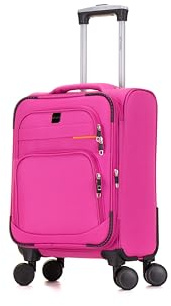 Skylark Cabin Carry Suitcase 20 Lightweight 4 Wheels Spinner 3-Digit Combination Lock Soft Shell Luggage Hand Luggage Flight Bag for EasyJet Ryanair Birtish Airways and All Other Airlines 55x35x21