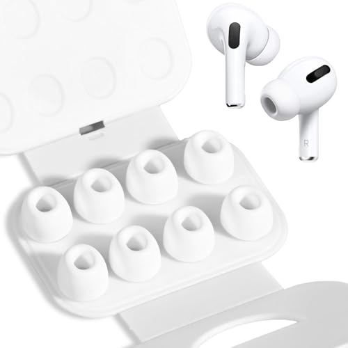 4 Pares Almohadillas Airpods Pro Airpods Pro 2 con Orificio para reducción de Ruido, Antideslizante de Silicona Suave Airpods Pro reemplazo de Insertos para los oídos tamaño:S