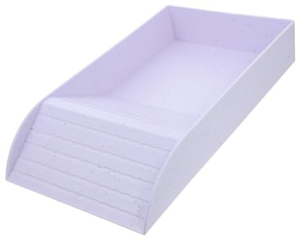 LOORGVEL Bassin de Baignade pour Reptiles Multifonction en Abs Robuste Grand Format Couleur Marbre, Plateforme D’Exposition et Bol D’Eau pour Tortues, Adapté à Terrarium et Soins Reptiles