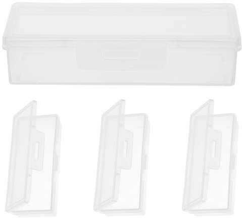 IWOWHERO 4 piezas Contenedor Portátil para Bastoncillos y Discos de Algodón Diseño Transparente Compacto y Multifuncional para Viaje Baño y Almacenamiento Personal