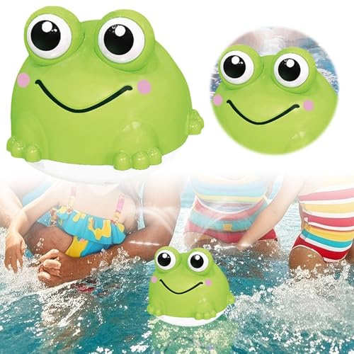 2026 Frosch-Wassersprühbad für Kinder, interaktives Tier-Themenbecken, pädagogisches Wassertier für Kleinkinder, Badewanne, sensorische Entwicklungsaktivität (Green, 11.2x10cm)