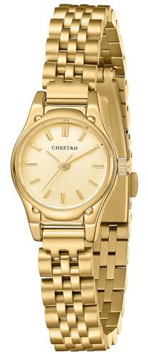 CHEETAH Gold Armbanduhr Damen Uhr: Wasserdicht 3ATM Quarzwerk with Edelstahl Metallarmband - Elegante Business Damenuhr Klassisch Weißes Zifferblatt Frauen zum Geburtstag