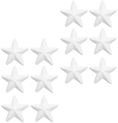 BCOATH Alta Densità 12 Pezzi Bianco in Bipeltate Stelle a 5 Punte Facili da Dipingere per Decorazioni Natalizie per Lavoretti Fai da Te e Albero di Natale