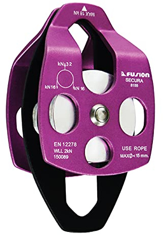 Fusion Climb Lightweight and Durable Aero Space Aluminum Alloy Double Pulley Swing Plate 32kN for Progress Capture System Rigging Hauling Rescue Arborist Tree Climbing