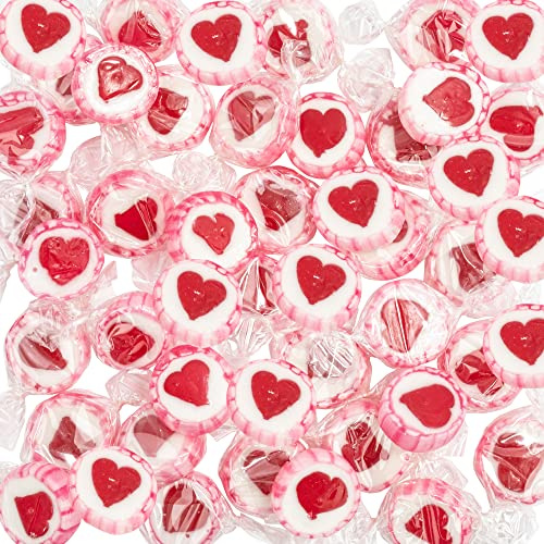 FOOD crew 500g Rosa Herzbonbons einzeln verpackt - Rocks Bonbons Rosa - Herz Bonbons Hochzeit Taufe Kommunion Candy Bar Valentinstag - Glücksbonbons - Gastgeschenke Hochzeit Süßigkeiten - Herzbonbon