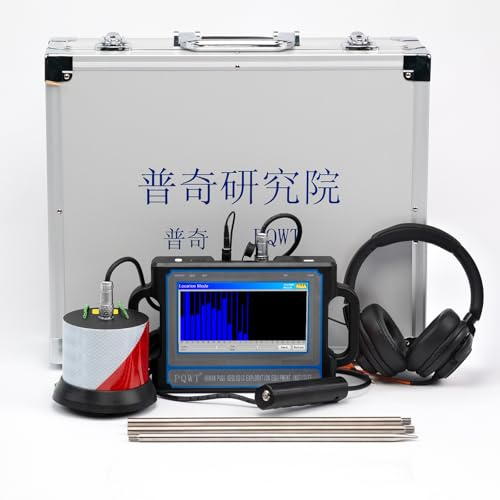 PQWT CL200 Detector de Fugas de Agua Acústico para Tuberías en Paredes y Suelos Interiores Exteriores Kit de Detección Profesional 2 Metros Profundidad Pantalla LCD Táctil Auriculares Reductor Ruido