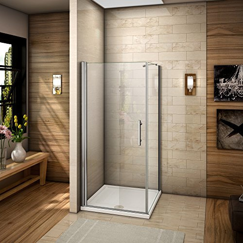 Box Doccia Angolare Porta Battente Vetro 6 mm Temperato Anticalcare Telaio e Barra Stabilizzatrice Cromato Lucido 100x80x197 cm
