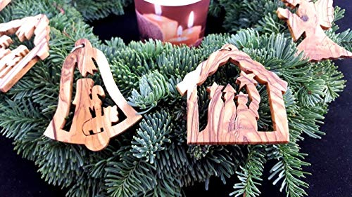 Baumschmuck 10 Stück im Set Christbaumschmuck Weihnachtsbaumschmuck Weihnachtsbaumanhänger Christbaumkugeln Natur braun Holz Holzhänger Holzanhänger Olivenholz