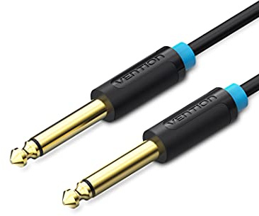 VENTION Cavo stereo per chitarra, jack da 6,35 mm a 6,35 mm, da 1/4 a 1/4 TS per chitarra elettrica, amplificatore, basso, mixing, tastiera