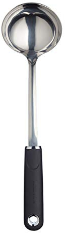 MasterClass Mestolo per zuppa con impugnatura morbida, acciaio inox, 34 cm