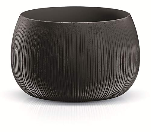 PROSPERPLAST Beton Kunststoffschale mit Tank in Zementfarbe Schwarz, 30 (H) x 47,8 (T) cm