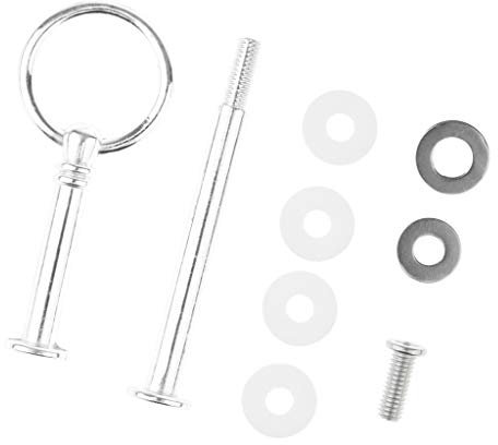Harilla 2 Tier Round Top Kuchenständer Obstteller Griff Fitting Hardware Rod - Silber, Silber