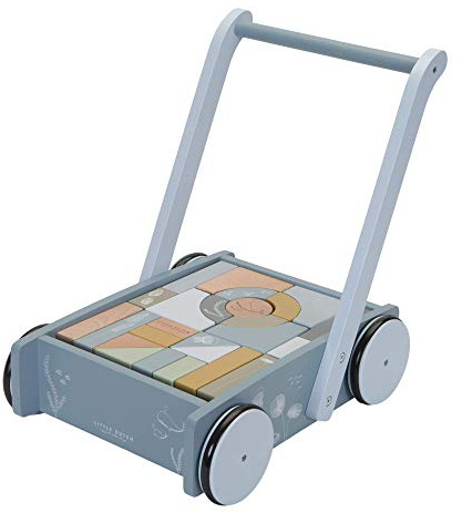 Little Dutch Laufwagen mit Bauklötzen (Ocean blau)