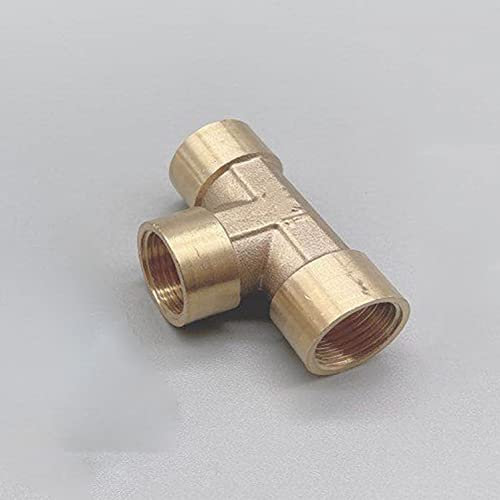 Lnanqing-schlauchverbinder messing T-Typ Messing-Rohranschlussadapter-Koppler-Stecker für Wasser-Brennstoffgas 1/8 1/4 3/8 1/2 3/4 1 1 BSP-Innengewinde 3 Weg, Anschluss für Gartenschlauch