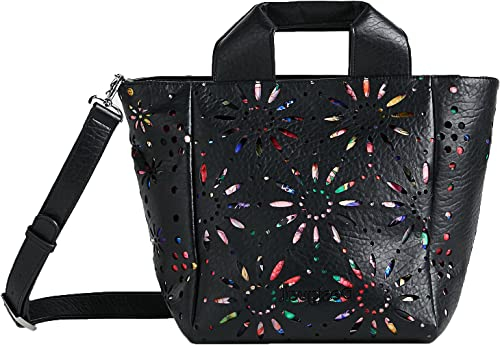 Desigual Damen Bols_dandelion Valdivia Shopping Bag, Schwarz, Einheitsgröße EU