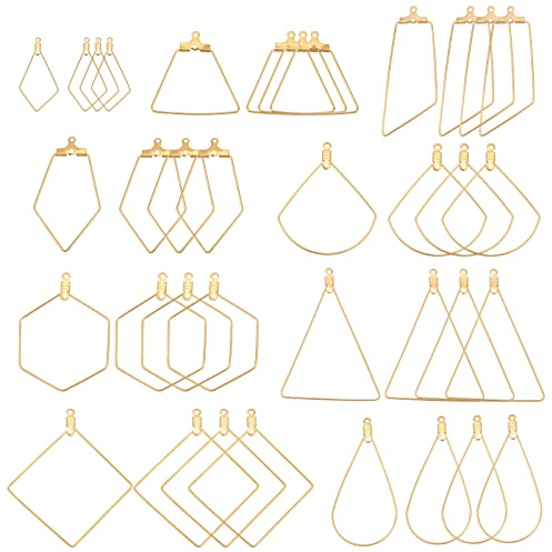 PandaHall 9 Formen 304 Edelstahl Creolen Drahtreifen Goldenes Weinglas Charm Ringe Perlenring Für DIY Craft Making Party Favors Für Harz Crafts DIY Schmuck Machen Geschenk