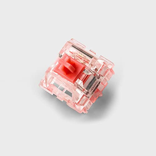 DucKey KTT Rose/Strawberry Switch, Pink Transparent 3Pin 43g/45g Linear Switch For Custom Mechanical Gaming Keyboard (Axis Body : 70PCS, Color : Strawberry)