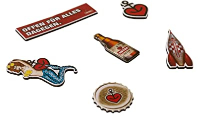 ASTRA Kühlschrankmagenete 6-teilig Kühlschrankmagnete-Set, Geschenkidee aus St. Pauli
