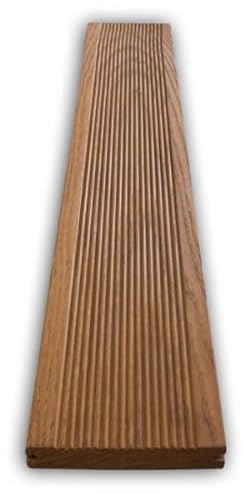 Terrassendielen Thermoesche Thermoholz Holzterrasse Glatt/Geriffelt Nut-Profil 20x130x1700 mm AA 8 Stück