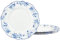 fanquare Kuchenteller 4-er Set, Brotteller Porzellan Blaues Blumen Muster, Tortenteller Ø 21 cm Pastateller Dessertteller Set Spülmaschinenfest Mikrowellengeeignet