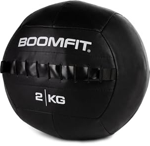 BOOMFIT Wall Ball 2kg | Palla Medica per Crossfit e Allenamento Funzionale | Palla Fitness Antiscivolo per WOD e HIIT | Ideale per Home Gym e Principianti | Diametro 35cm Nero