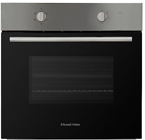 Russell Hobbs 70L, 60cm Wide, Single Electric Built-in Fan Oven and Grill in Stainless Steel, 6 Oven Functions, RHFEO7004SS