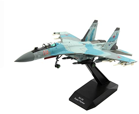 Militärmodellbausätze, Druckgussmodell eines Militärkämpfers aus Legierung, Sukhoi Su-35 Super Flanker-Modell im Maßstab 1:100, Spielzeug und Dekorationen für Erwachsene, 8,7 Zoll